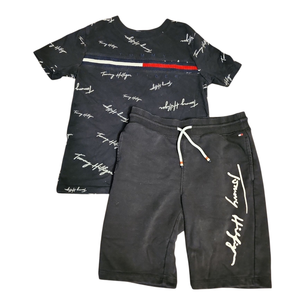 Tommy Hilfiger Black Script Tee and Shorts Set